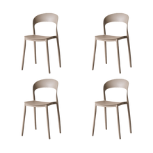 Silla Patrick, Color Taupe, Con espaldar y diseño Moderno X4