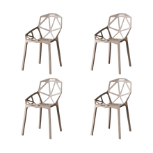 Silla Roxy, Color Taupe, Con espaldar y diseño Moderno X4