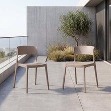 Silla Monaco, Color Taupe, Con espaldar y diseño Moderno X2