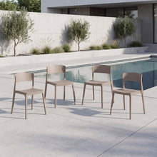 Silla Monaco, Color Taupe, Con espaldar y diseño Moderno X4
