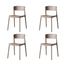 Silla Monaco, Color Taupe, Con espaldar y diseño Moderno X4
