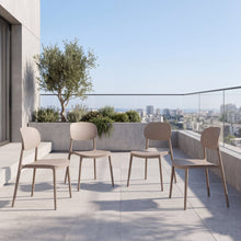 Silla Milan, Color Taupe, Con espaldar y diseño Moderno X4
