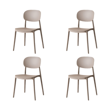 Silla Milan, Color Taupe, Con espaldar y diseño Moderno X4