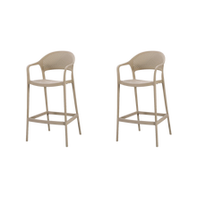 Silla para Bar Curitiva, Taupe, Con espaldar traspirable y diseño Minimalista X2