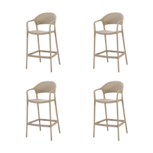 Silla para Bar Curitiva, Taupe, Con espaldar traspirable y diseño Minimalista X4