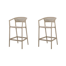 Silla para Bar Salvador, Taupe, Con espaldar en malla y diseño Moderno X2