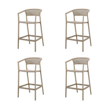Silla para Bar Salvador, Taupe, Con espaldar en malla y diseño Moderno X4