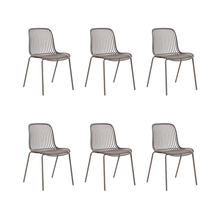 Silla Barcelona, Color Taupe, Con espaldar en lineas diseño moderno X6
