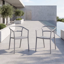 Silla Porto, Gris, Con espaldar minimalista y diseño Moderno X2
