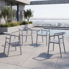 Silla Porto, Gris, Con espaldar minimalista y diseño Moderno X4