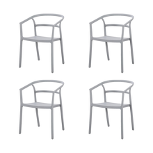 Silla Porto, Gris, Con espaldar minimalista y diseño Moderno X4