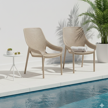 Silla Lounge Ibiza, Taupe, con espaldar y reposa brazos X2