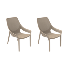 Silla Lounge Ibiza, Taupe, con espaldar y reposa brazos X2