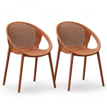 Set de 2 Sillas Selva con Brazos, Color Terracota, con Espaldar