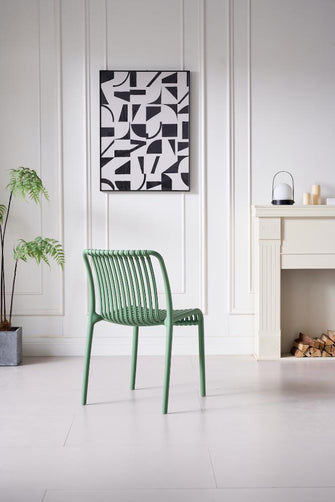 Silla Terra, Color Verde Olivo, Con espaldar X2