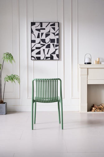 Silla Terra, Color Verde Olivo, Con espaldar X2