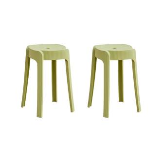 Butaco Apilable Maison, Color Verde Oliva, Diseño Moderno X2