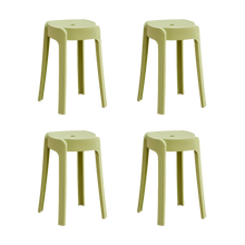 Butaco Apilable Maison, Color Verde Oliva, Diseño Moderno X4