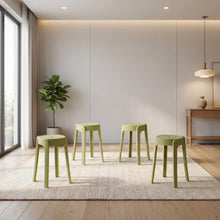 Butaco Apilable Maison, Color Verde Oliva, Diseño Moderno X4