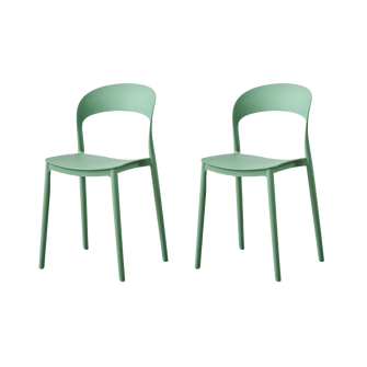 Silla Patrick, Color Verde Oliva, Con espaldar y diseño Moderno X2