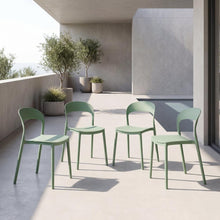 Silla Patrick, Color Verde Oliva, Con espaldar y diseño Moderno X4