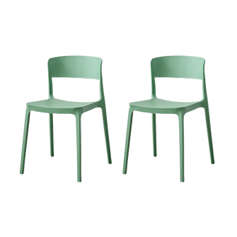 Silla Monaco, Color Verde Oliva, Con espaldar y diseño Moderno X2