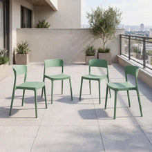 Silla Monaco, Color Verde Oliva, Con Espaldar y Diseño Moderno X4