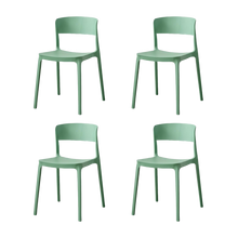 Silla Monaco, Color Verde Oliva, Con espaldar y diseño Moderno X4