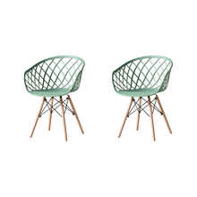 Combo Orbez, Incluye Mesa Redonda y 2 Sillas en Color Verde Olivo