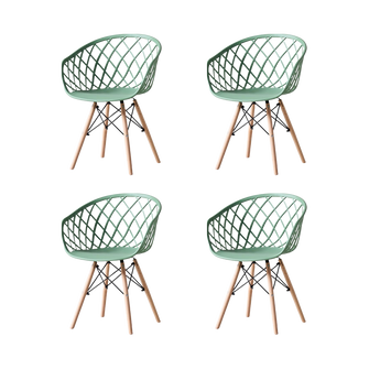 Silla Oasis con Brazos, Color Verde Olivo, Con espaldar X4