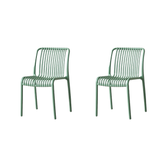 Silla Terra, Color Verde Olivo, Con espaldar X2