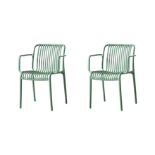 Silla Terra con Brazos, Color Verde Olivo, Con espaldar X2