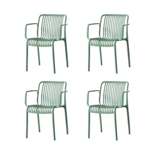 Silla Terra con Brazos, Color Verde Olivo, Con espaldar X4