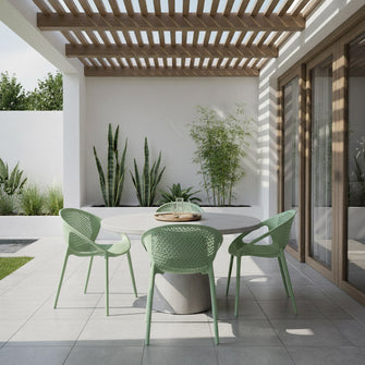 Silla Selva Con Brazos, Color Verde Olivo, Con espaldar X4