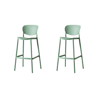 Butaco para Barra Rio, Color Verde Olivo, Diseño Moderno X2