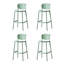 Butaco para Barra Rio, Color Verde Olivo, Diseño Moderno X4