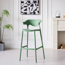 Silla para Bar Elena, Color Verde Oliva, Diseño Moderno