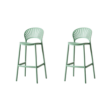 Butaco para Barra Paraiso, Color Verde Olivo, Diseño Moderno X2