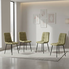 Set de 4 Sillas Flex, Color Verde Oliva Claro, Con espaldar y diseño Moderno