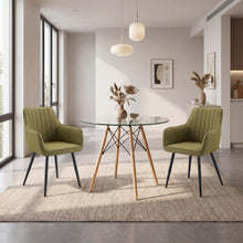 Combo para Sala Prisma, Incluye Mesa Redonda de Vidrio y 2 Sillas