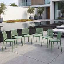 Silla Manhattan, Verde, Con espaldar en rejilla y diseño minimalista x6