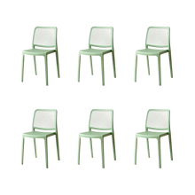 Silla Manhattan, Verde, Con espaldar en rejilla y diseño minimalista x6