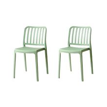 Silla Brooklyn, Verde, Con espaldar en rayas y diseño minimalista X2