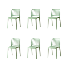 Silla Brooklyn, Verde, Con espaldar en rayas y diseño minimalista X6
