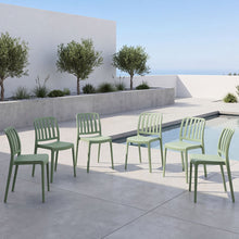 Silla Brooklyn, Verde, Con espaldar en rayas y diseño minimalista X6