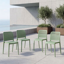 Silla Bronx, Verde, Con espaldar en cuadrados y diseño minimalista X4