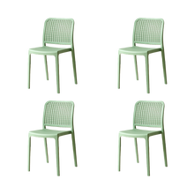 Silla Bronx, Verde, Con espaldar en cuadrados y diseño minimalista X4
