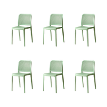 Silla Bronx, Verde, Con espaldar en cuadrados y diseño minimalista X6