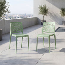 Silla Harlem, Verde, Con espaldar en forma de árbol y diseño minimalista X2