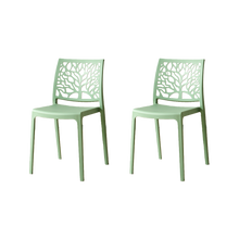 Silla Harlem, Verde, Con espaldar en forma de árbol y diseño minimalista X2